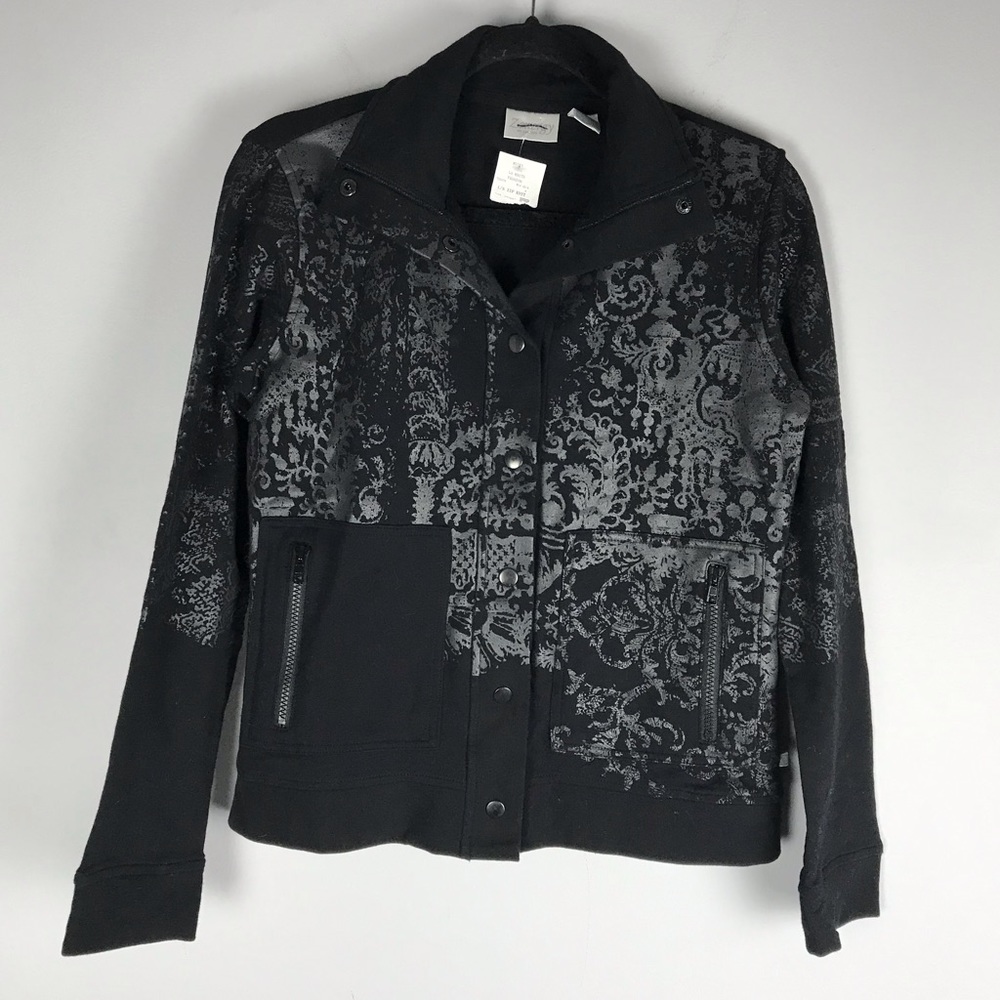 Zenergy full zip metallic jacket black activewear